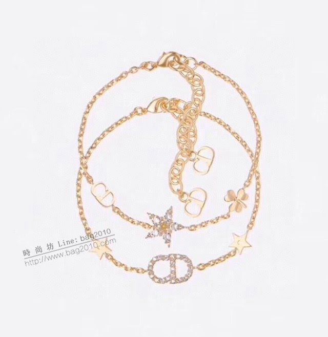 Dior飾品 迪奧經典熱銷款五角星三葉草手鏈 火爆新款CD二合一手鏈  zgd1044